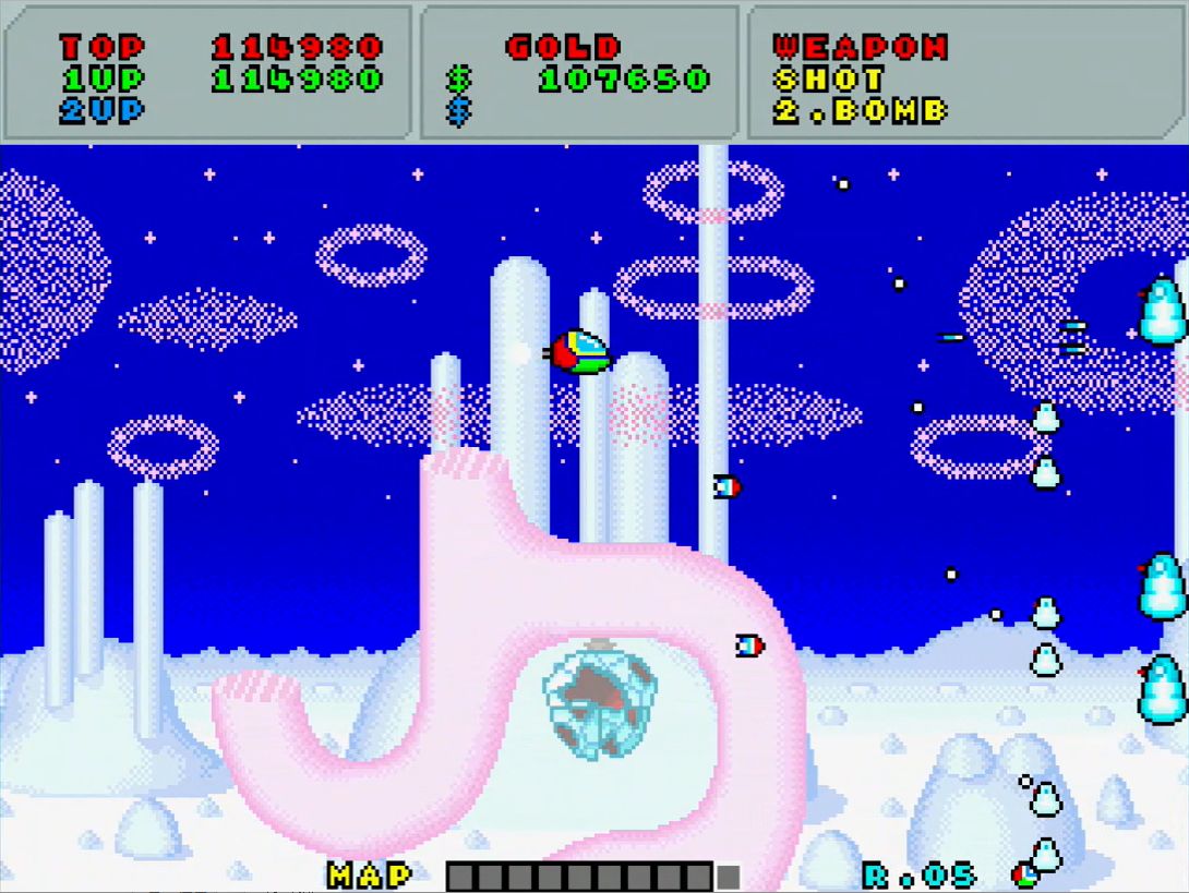 ポッポーズ戦は、写真のように敵を残したまま粘っていると、敵が弾を撃たなくなるのも当時のプレイヤー間では有名だった