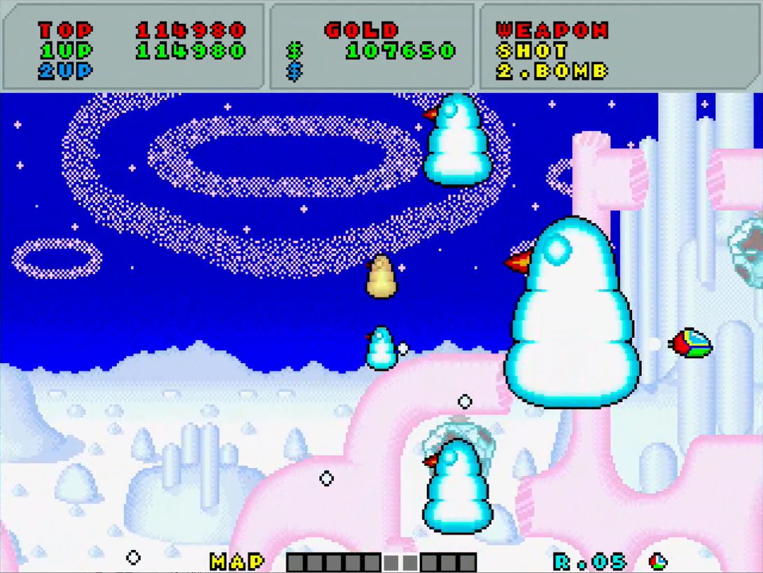 ポッポーズ戦は、写真のように敵を残したまま粘っていると、敵が弾を撃たなくなるのも当時のプレイヤー間では有名だった