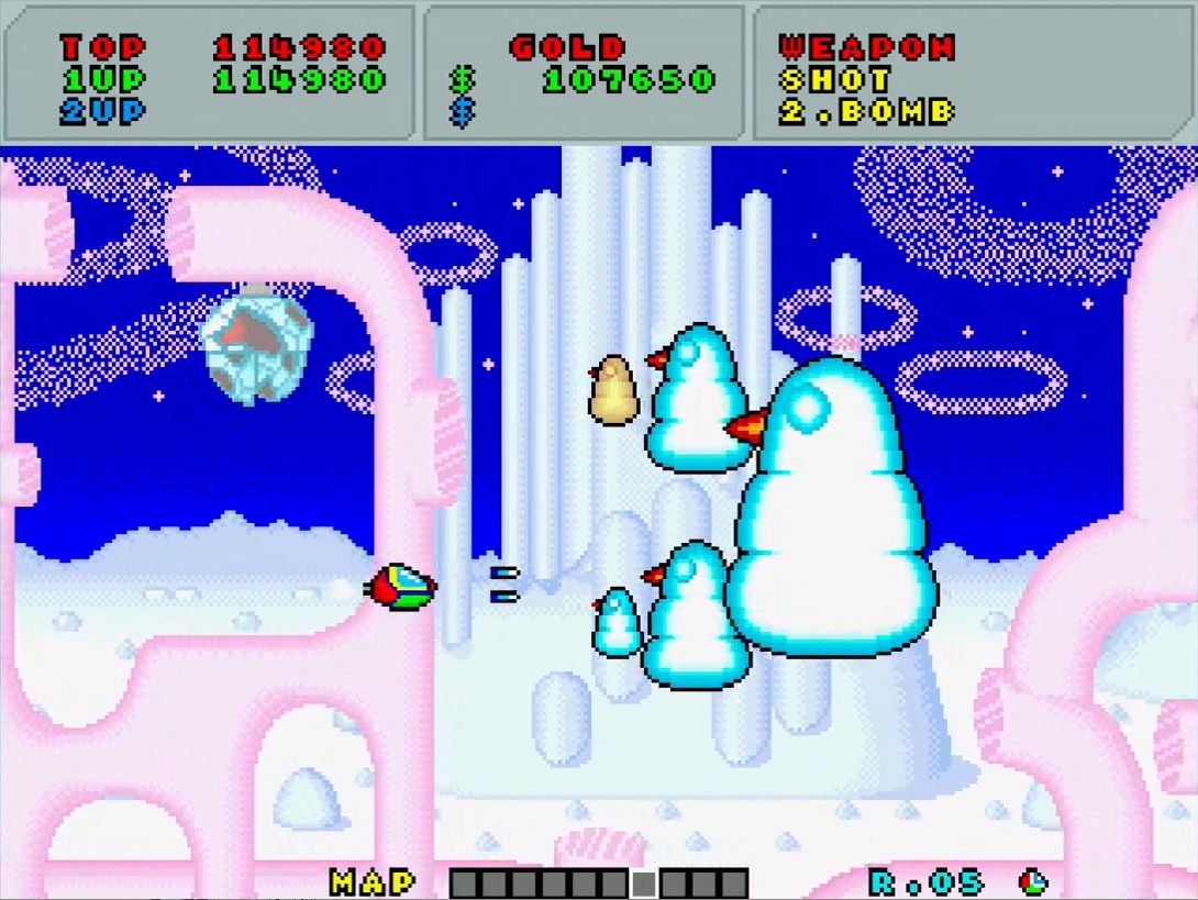 ポッポーズ戦は、写真のように敵を残したまま粘っていると、敵が弾を撃たなくなるのも当時のプレイヤー間では有名だった