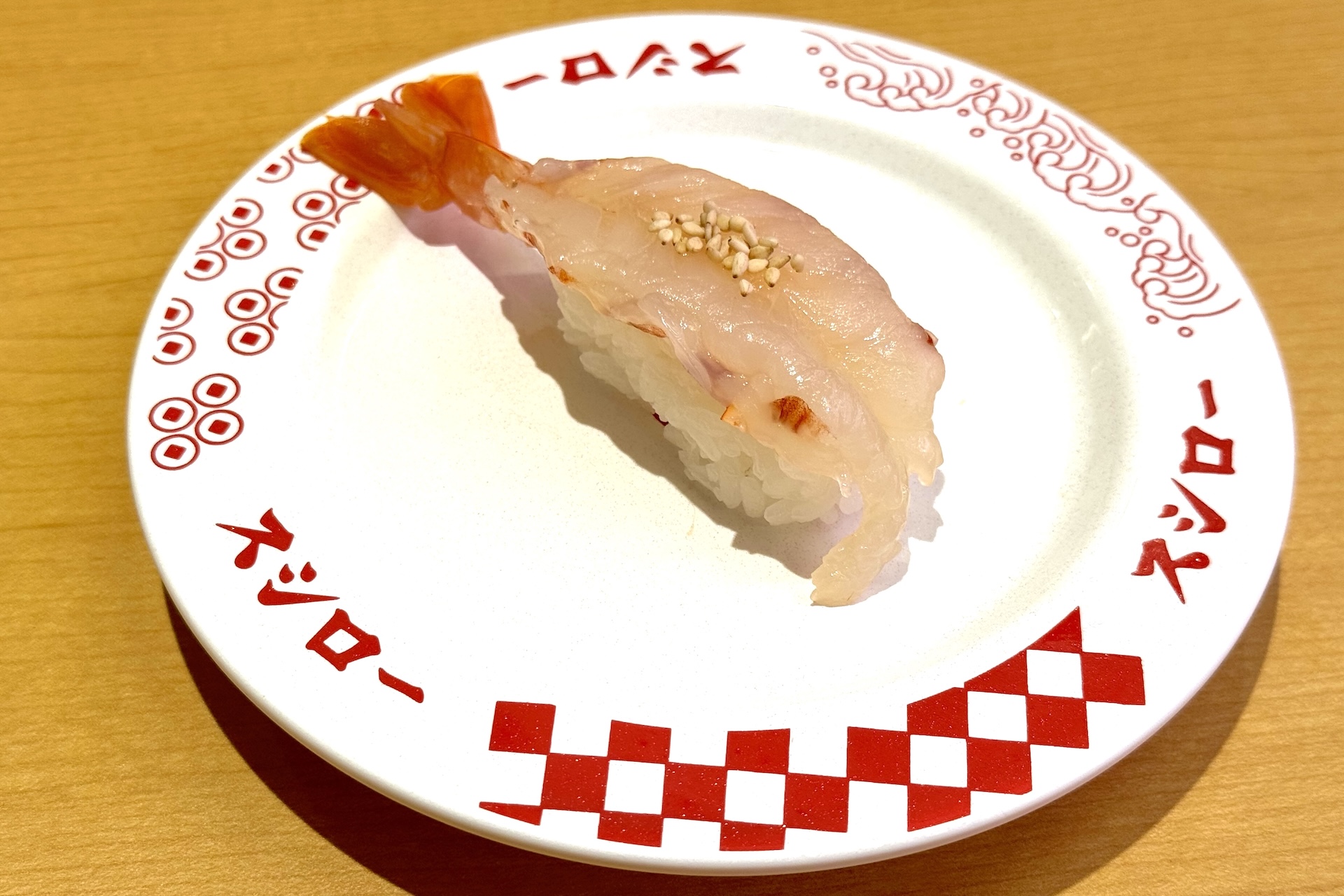 「煎り酒漬け赤えび」 価格：180円〜 販売期間：3月25日〜4月5日 ※販売予定総数21万食が完売次第終了