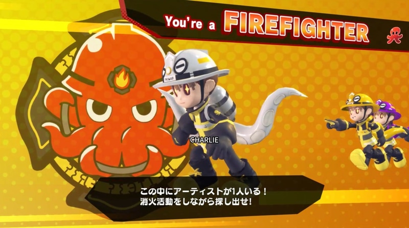 タコをモチーフとした消防士