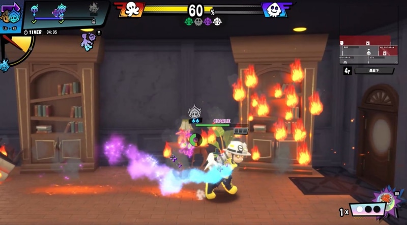 アーティストはカラフルな火を放つ