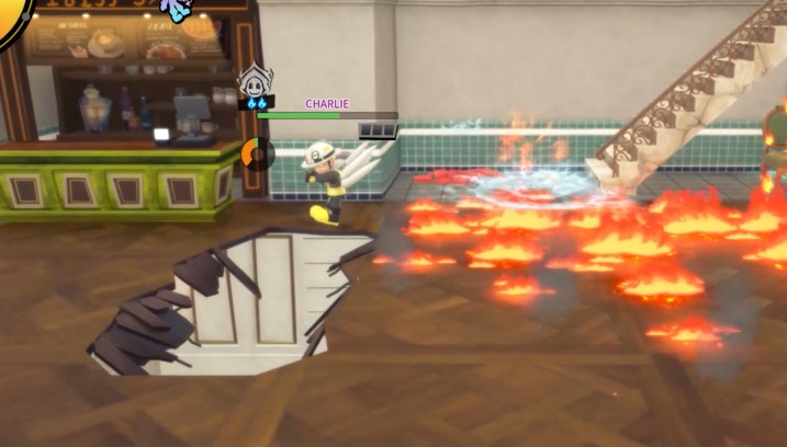 建物が焼けて崩落すると、より立体的に移動できるように