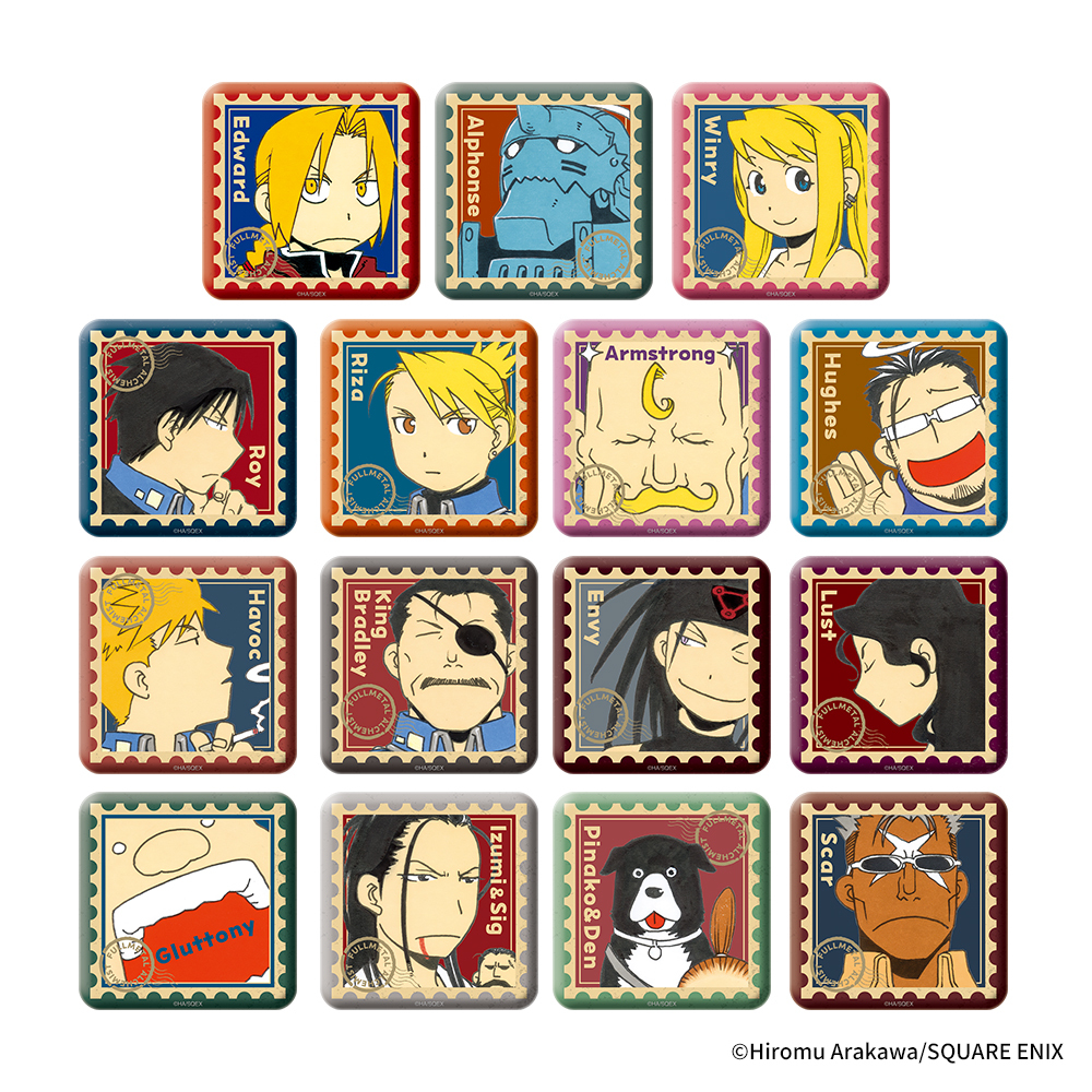 「『鋼の錬金術師』トレーディングスクエア缶バッジ」価格:450円(1人20個まで)