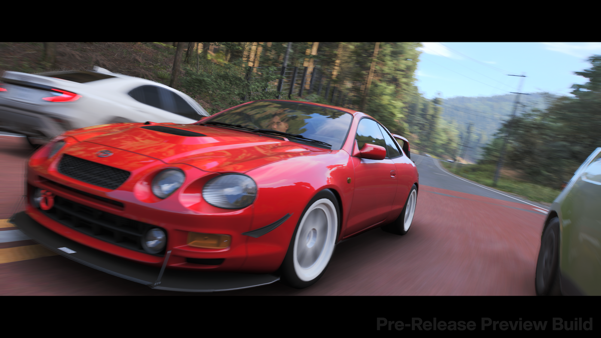 シネマティックカメラを起動したオートドライブ中の画像（プレビュービルドより）