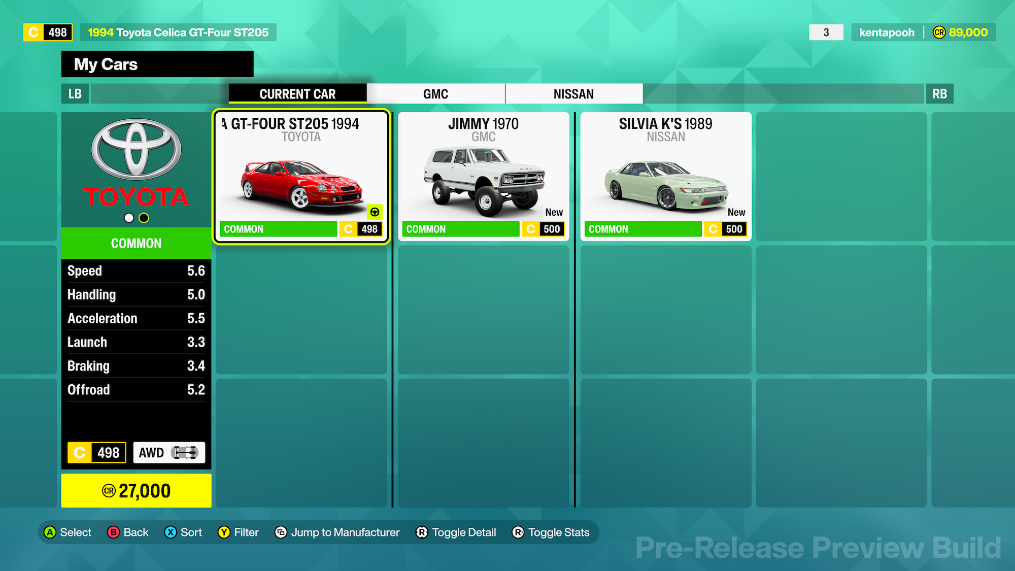 プレーヤーが最初に選ぶことになる3台（プレビュービルドより）