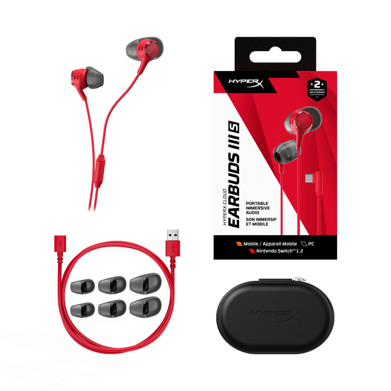 HyperX Cloud Earbuds III S 有線ゲーミングイヤホン（レッド）  価格：6,480円