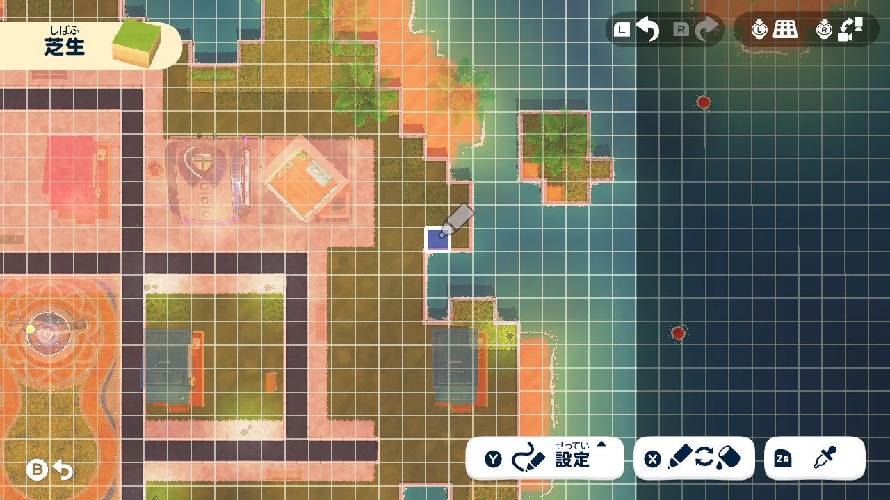 ペンを使って島を広げたり、道を作ったりできる