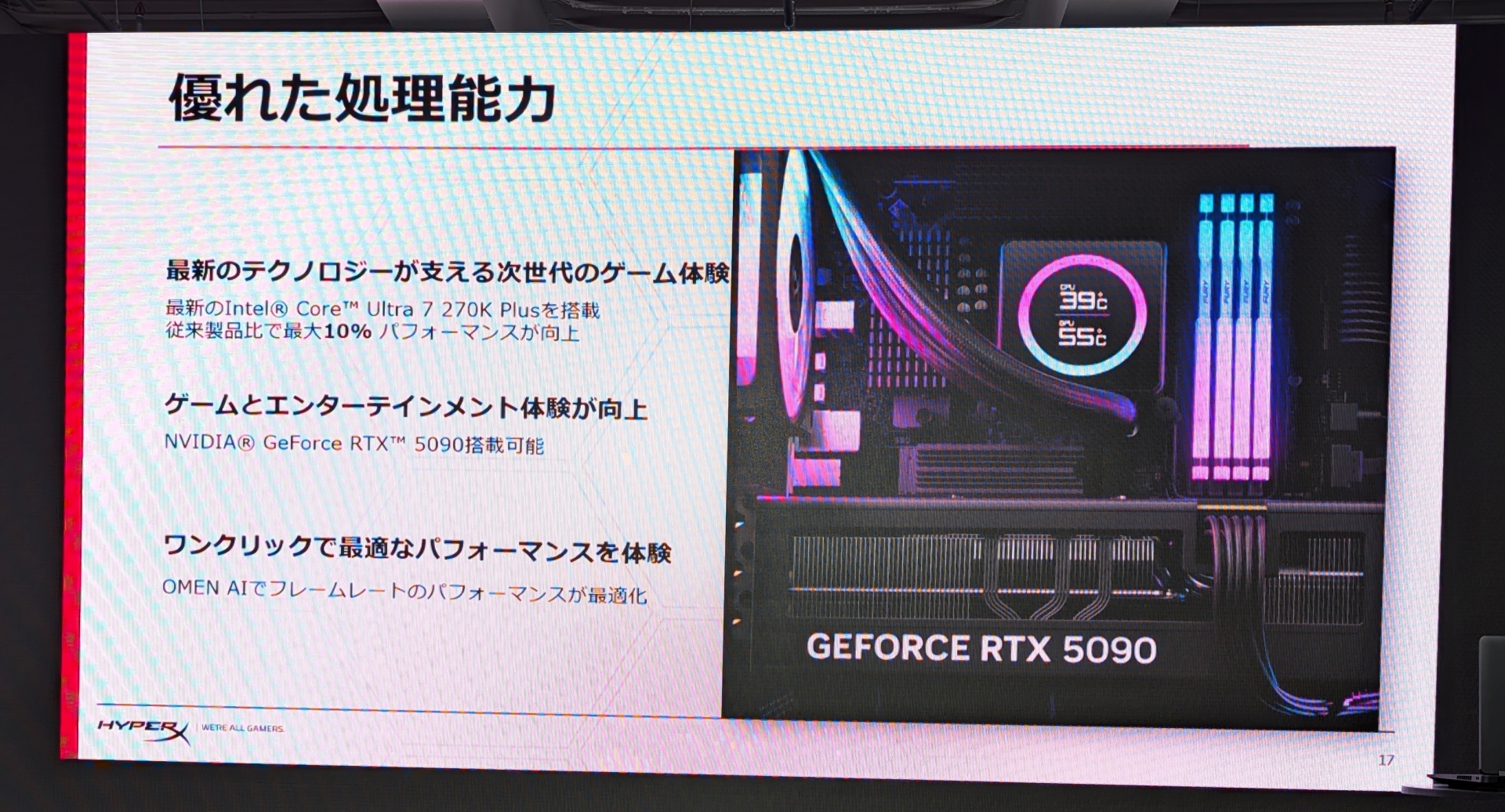 ゲーミングデスクトップPC「HyperX OMEN MAX 45L Gaming Desktop」の特徴