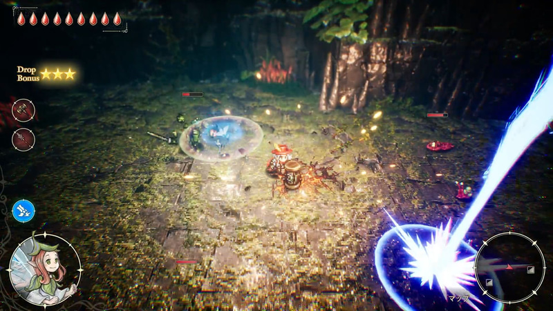 ハンマーの魔石「雷光の槌」は必殺技発動時に雷を発生させる魔石。レアリティが上がると雷が増え、より広い範囲の敵を攻撃できる