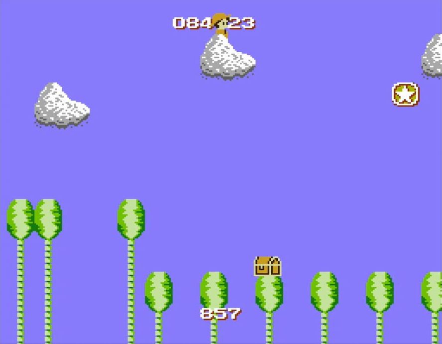 敵の体当たりや飛び道具を無効化するスター