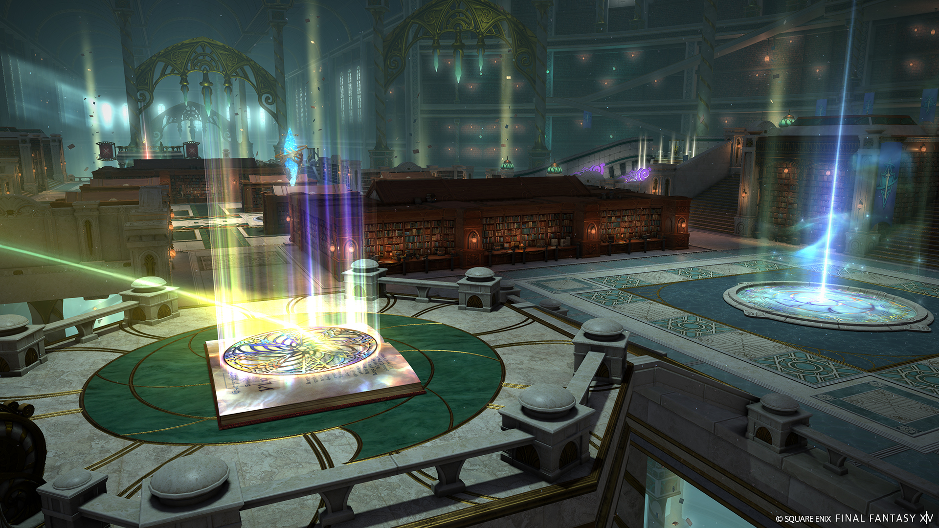 本が舞い散る幻想的な図書館が新たな戦いのステージとなる