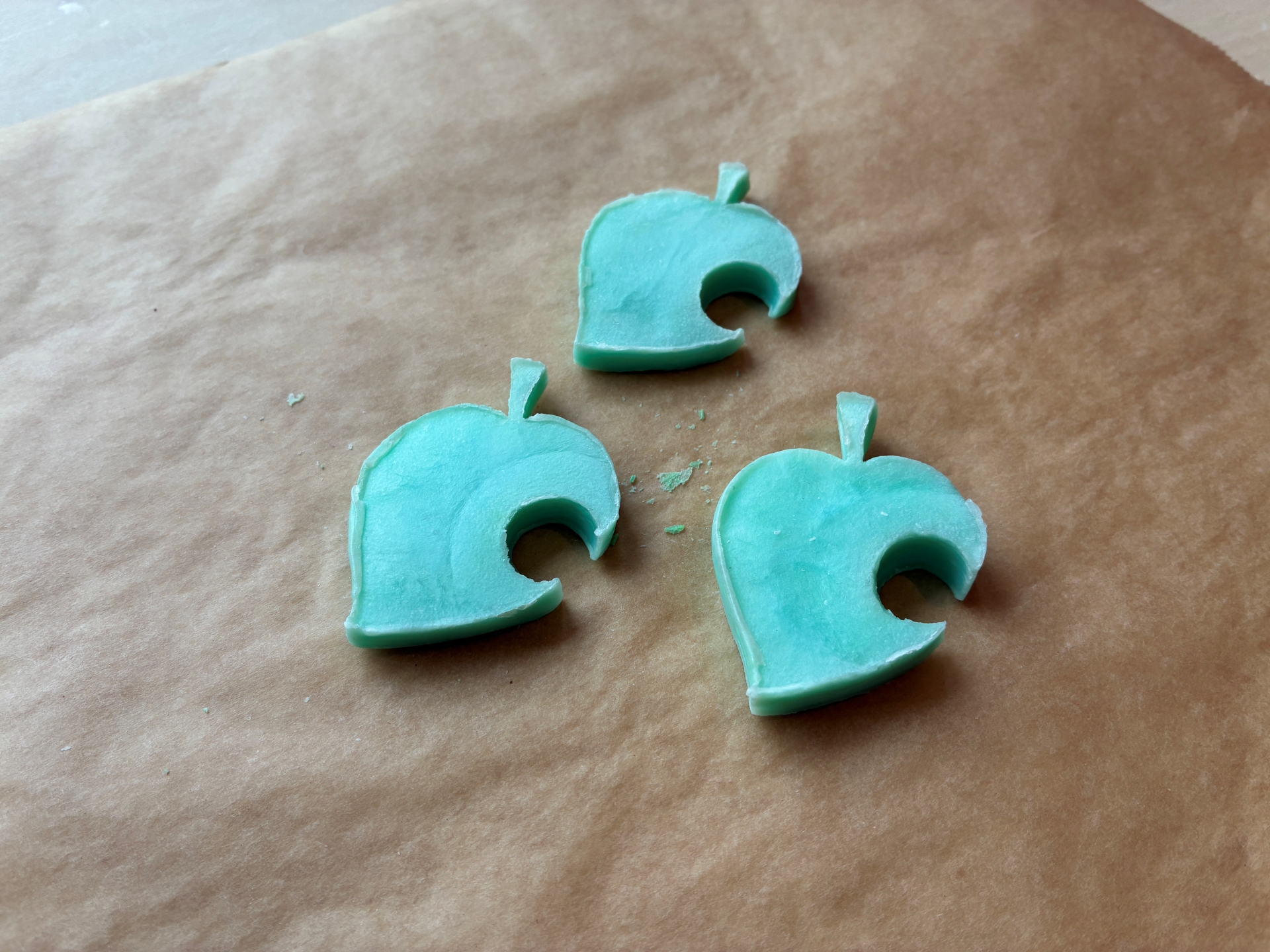 石鹸づくり体験では、はっぱの石鹸をつくれる