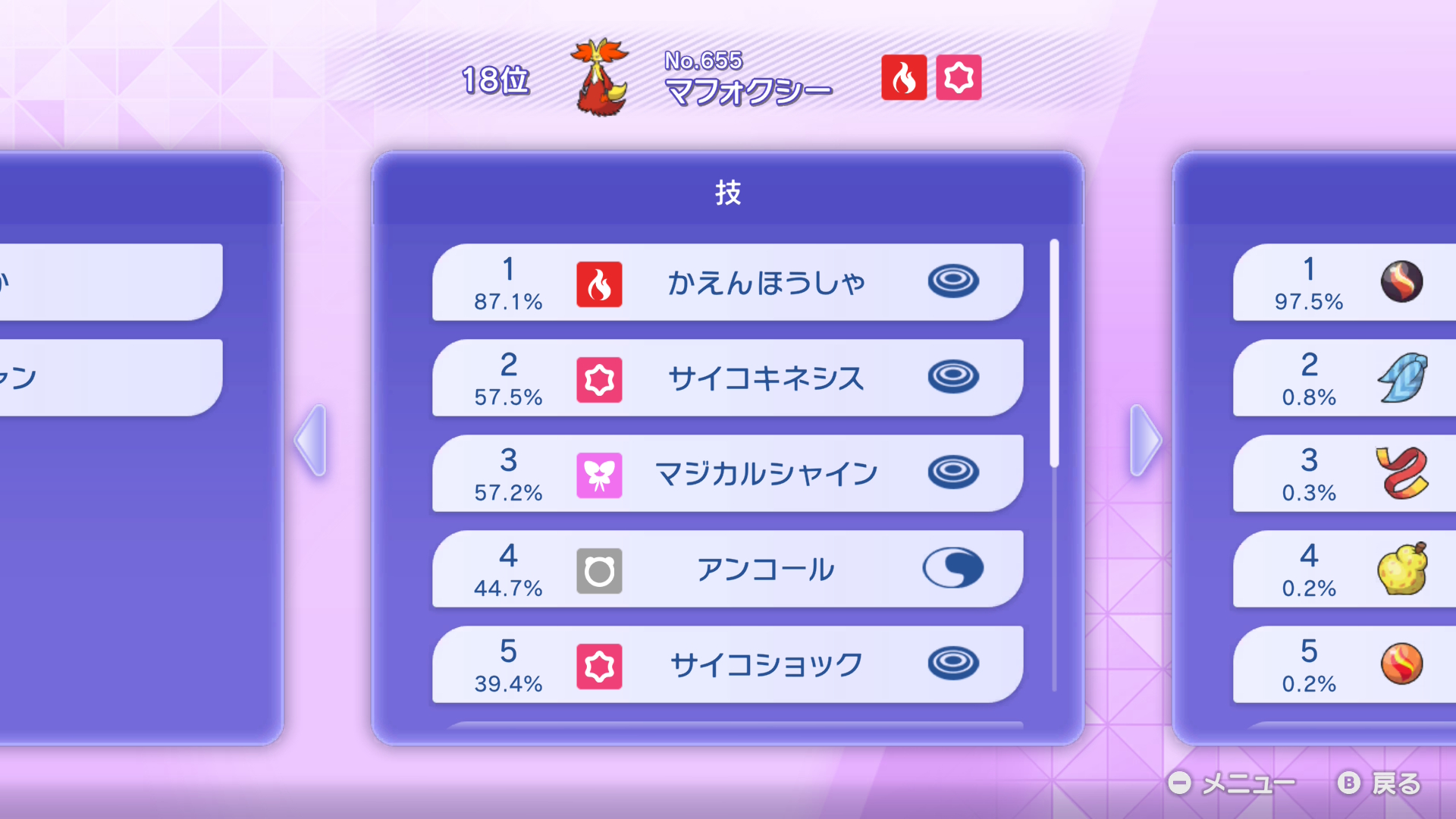 採用されている技ランキング