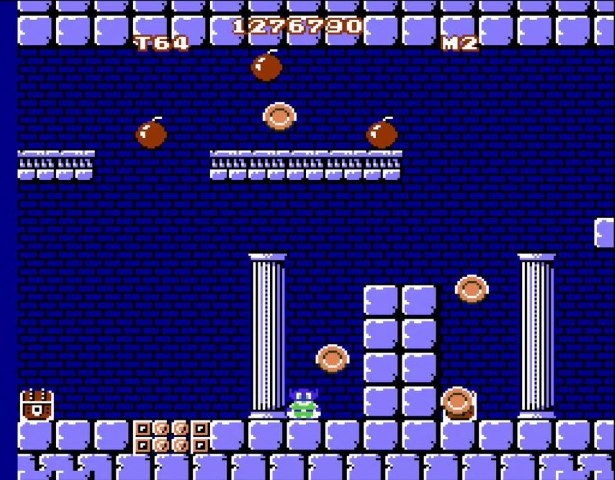 最強のマイティパワー3にパワーアップした瞬間、画面内の敵が金貨に変わりピンチ脱出！