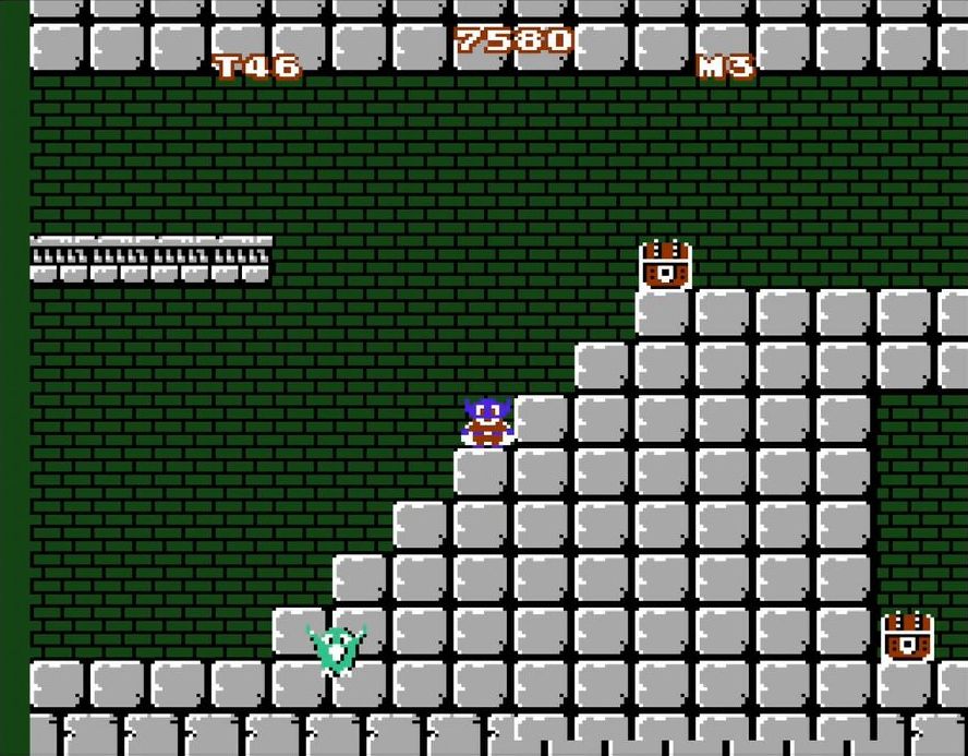 本作には、特定の場所でジャンプすると出現する宝箱が随所に存在する