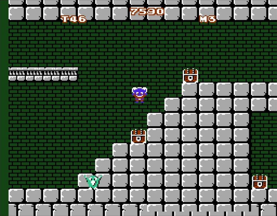 本作には、特定の場所でジャンプすると出現する宝箱が随所に存在する