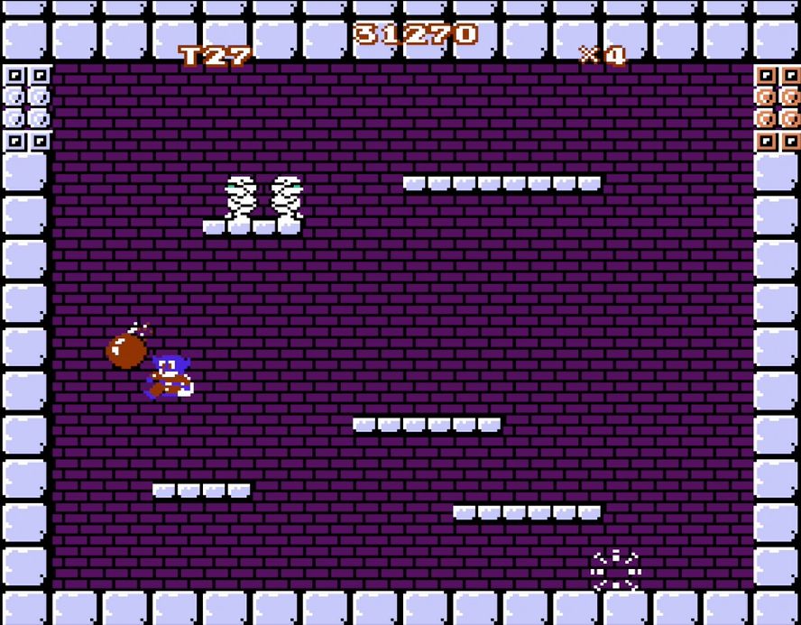 王家の部屋で、最初に点火した爆弾を最後に取ってからクリアすると……、