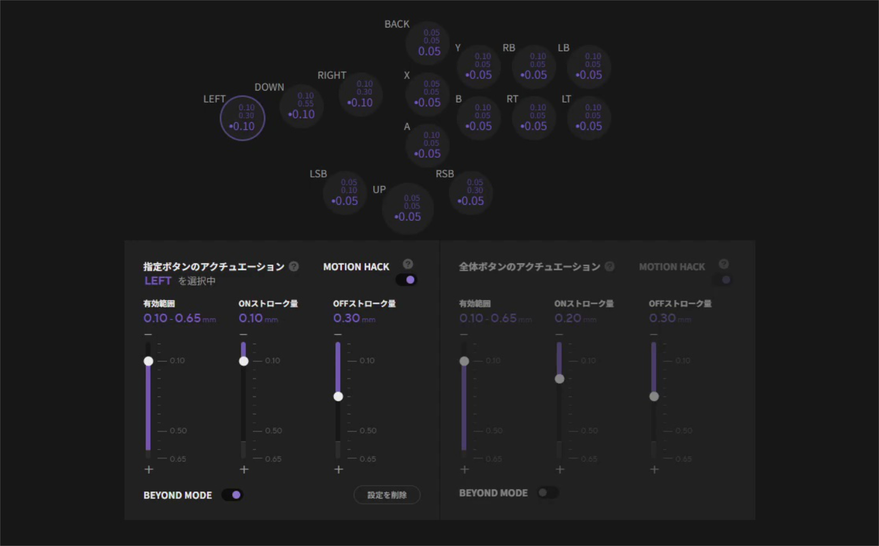 PCに繋いで専用ソフトを使えば、ボタンのストローク量などを自由に設定できるという超ハイテクなボタン