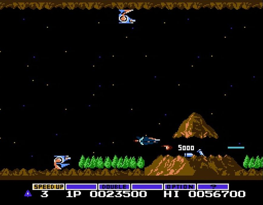 ステージ1と2より。写真の地点を通過すると5000点のボーナスが入る