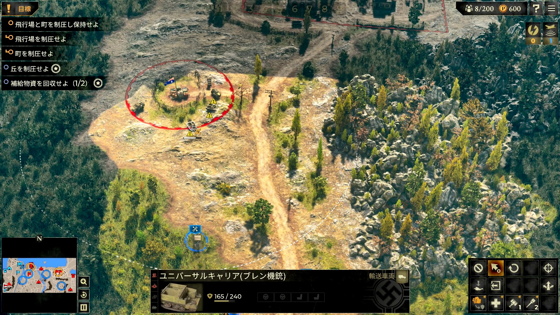 ユニバーサルキャリアは装甲車両だが、中にライフル兵など武装した兵を乗せないと攻撃手段がない。そのため、ただ頑丈な特攻隊となっており、無駄死にさせる要因の1つになっていたようだ