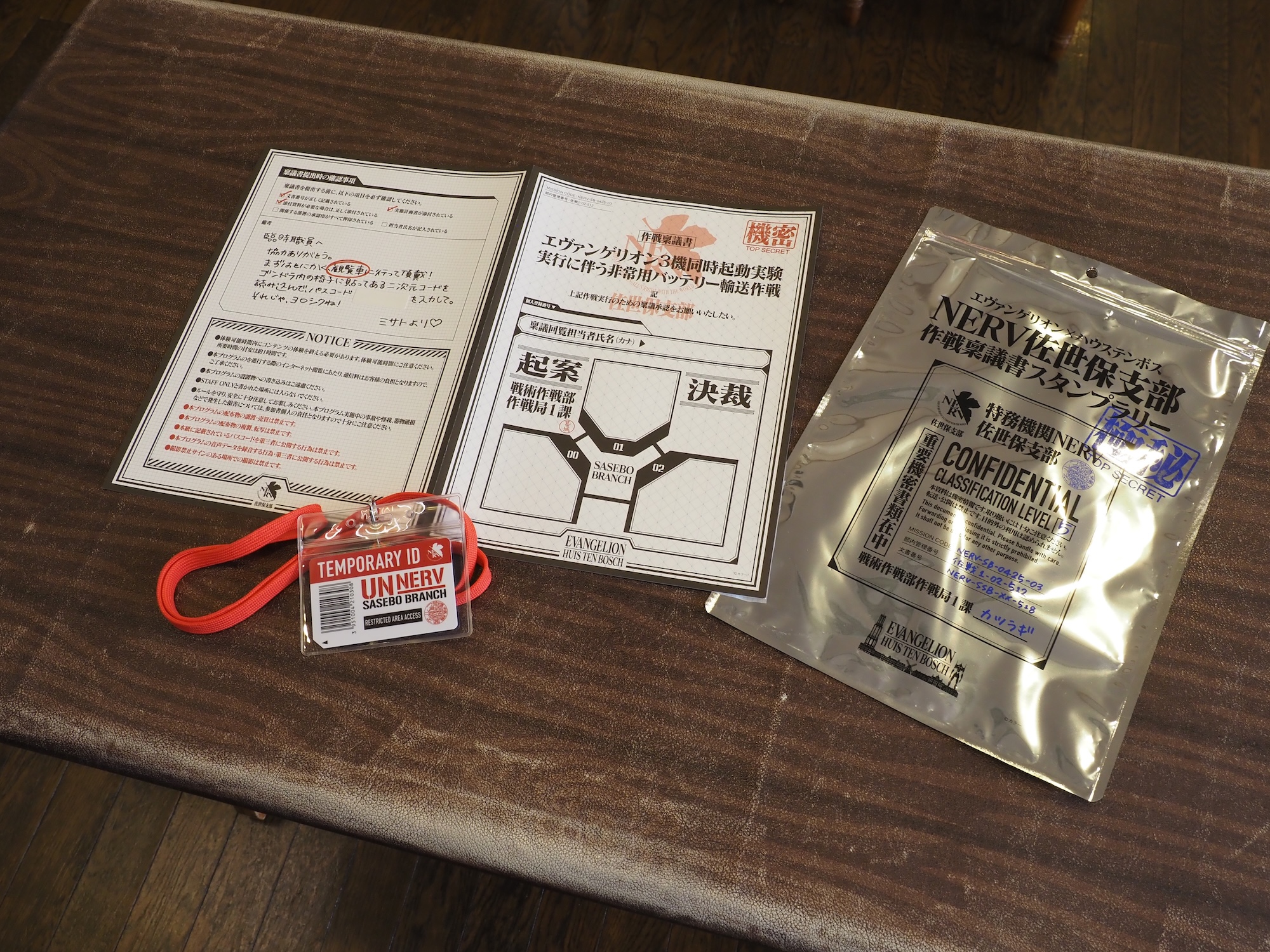 キットにはスタンプ台紙と臨時職員IDカードを同梱