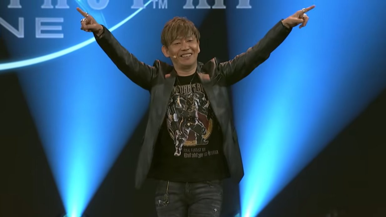 大歓声を受ける「FFXIV」プロデューサー兼ディレクター吉田直樹氏