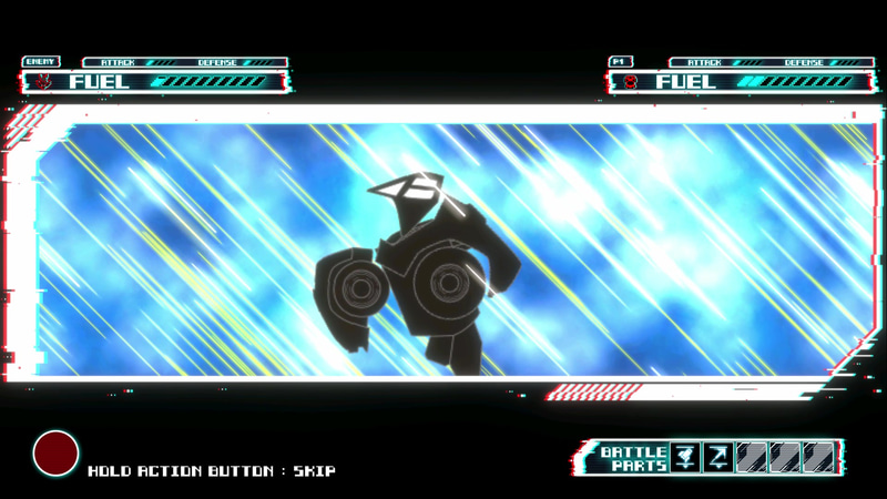 敵に接触すると変形！戦闘開始