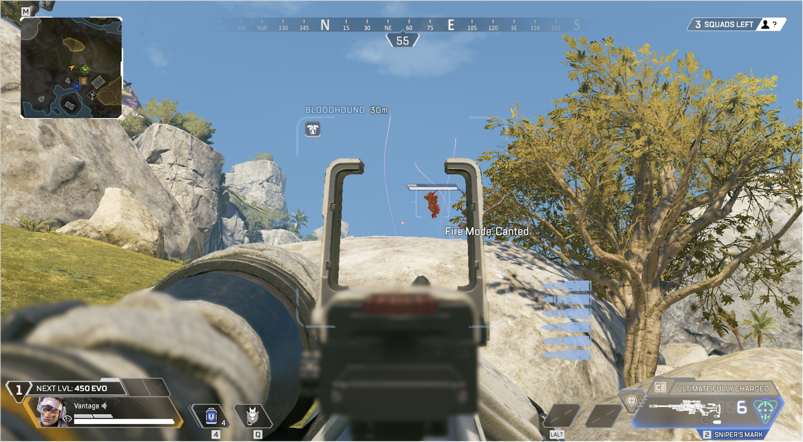 ヴァンテージは「スナイパーズマーク」で構えとエイムの反応速度が向上している