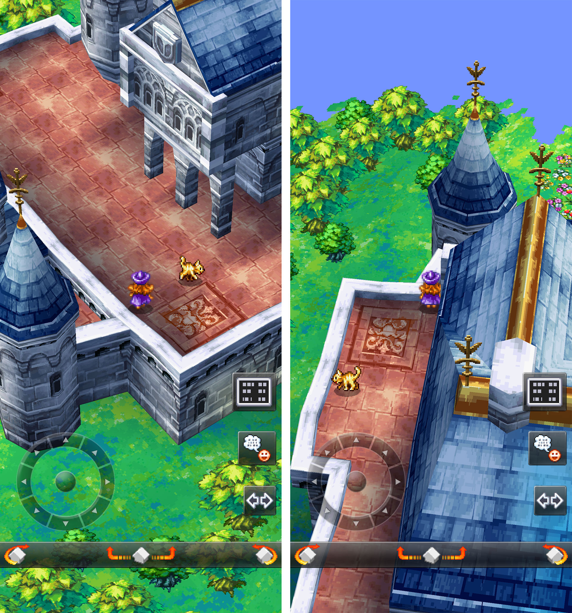 「ドラクエ4」では、カメラというよりも、画面の向き全体が回転できるようになっています (C) SQUARE ENIX