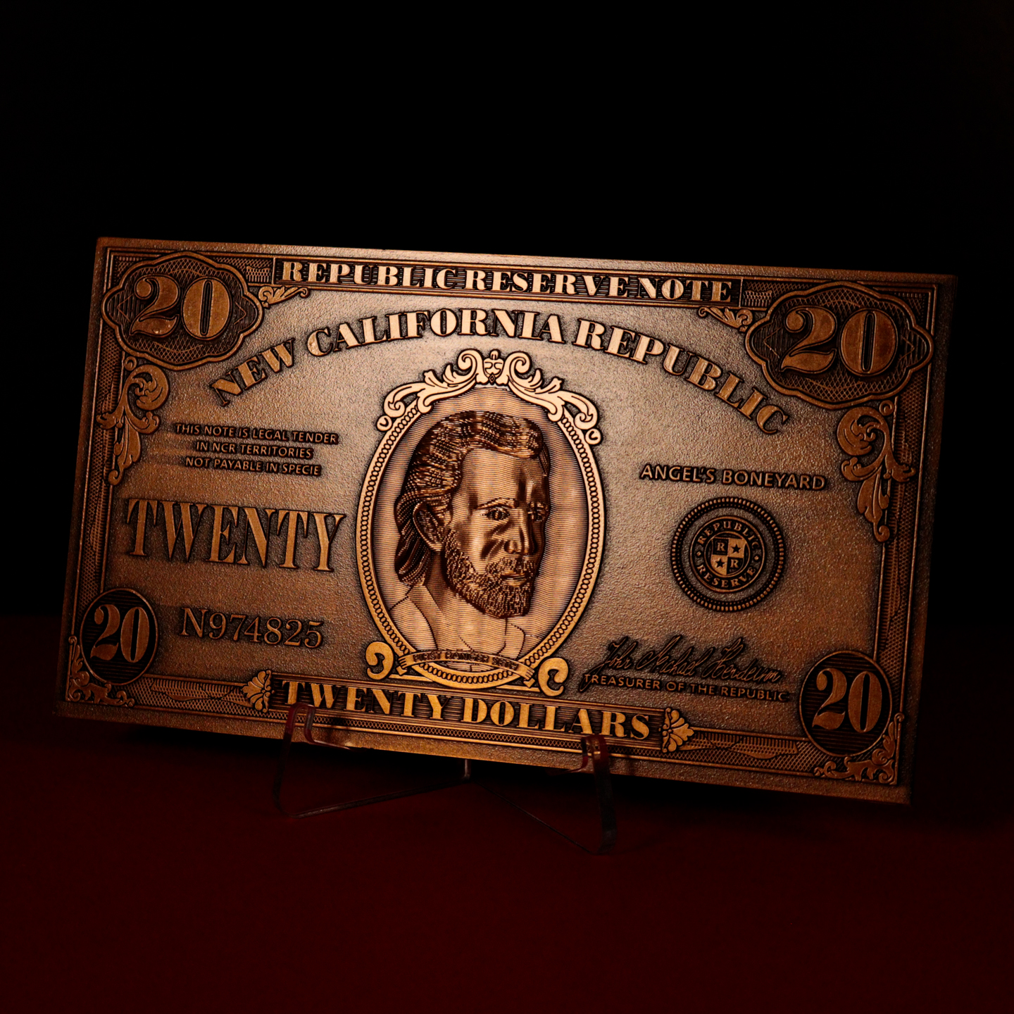 「Fallout New Vegas NCR 20ドル紙幣 レプリカ（シリアルナンバー入り）」5,500円