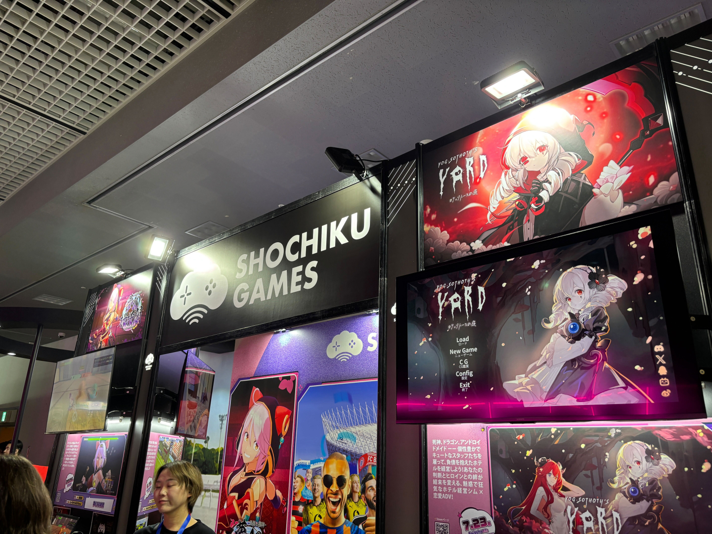 会場では様々な試遊タイトルに加え、馬のオブジェも展示中。かなり巨大！