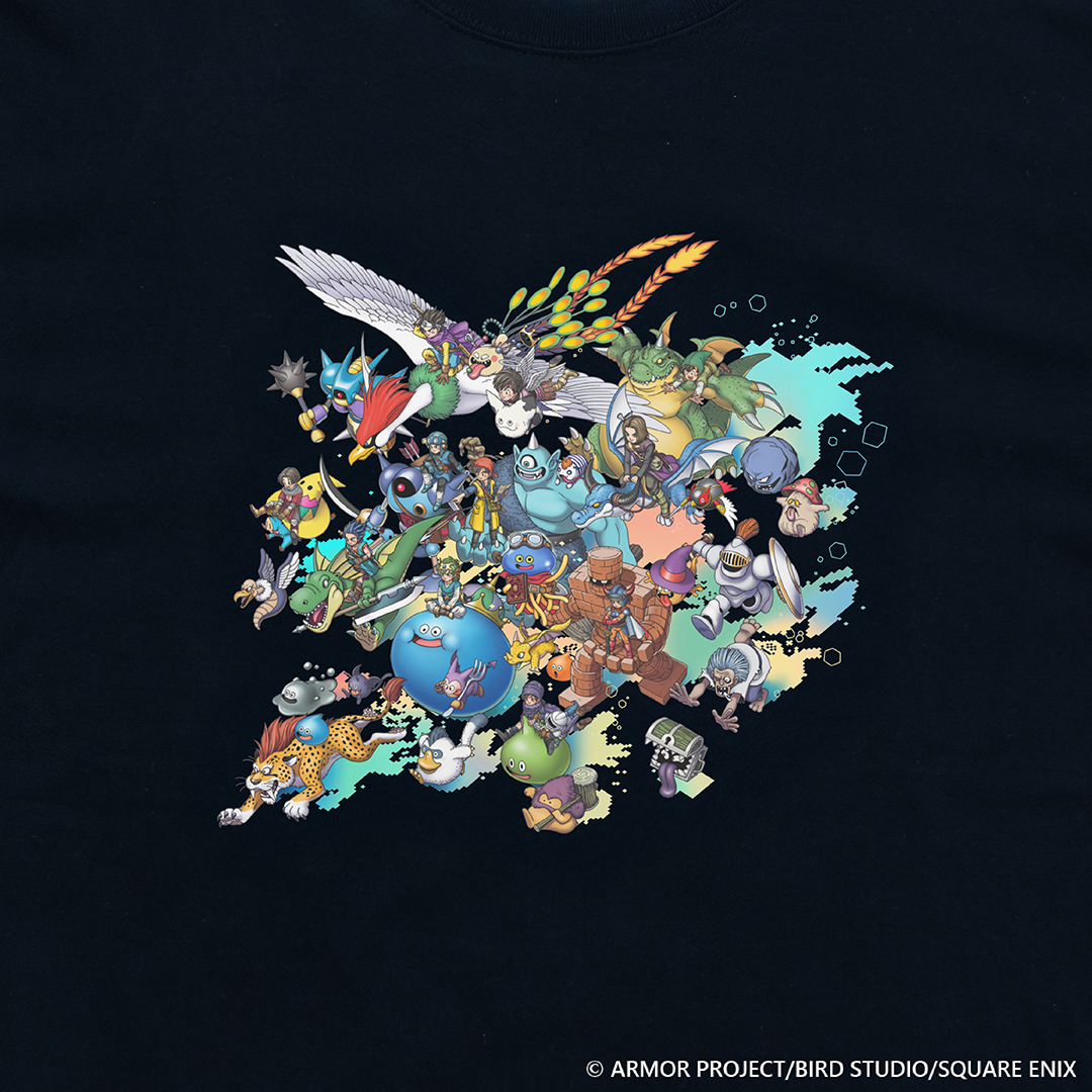 『ドラゴンクエスト the DIVE』キービジュアルTシャツ(全2種)白/黒 各¥3,900(税込)