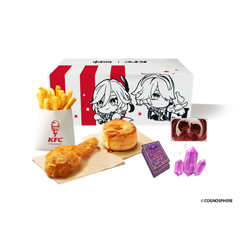 「原神コラボパックB」オリジナルチキン1ピース、ビスケット、ポテト（S）、ゲーム内アイテムコード（価格：1,080円）