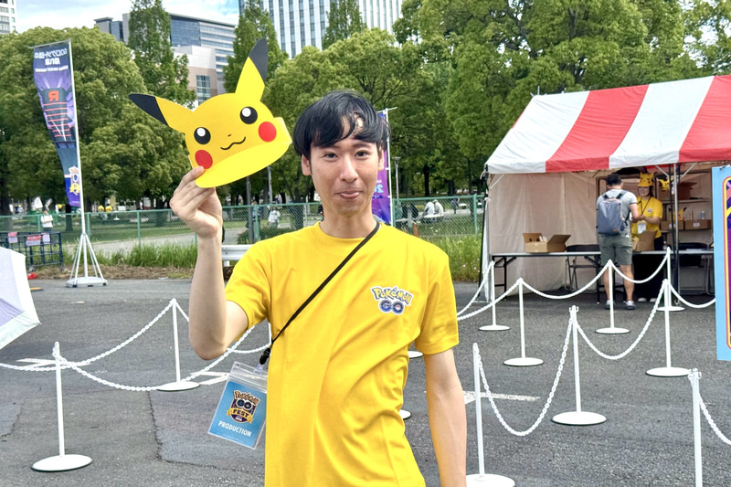 会場内ではピカチュウのサンバイザーを無料配布している。配布用のテントで受け取るか、会場内にいるスタッフさんに声をかけてゲットしよう