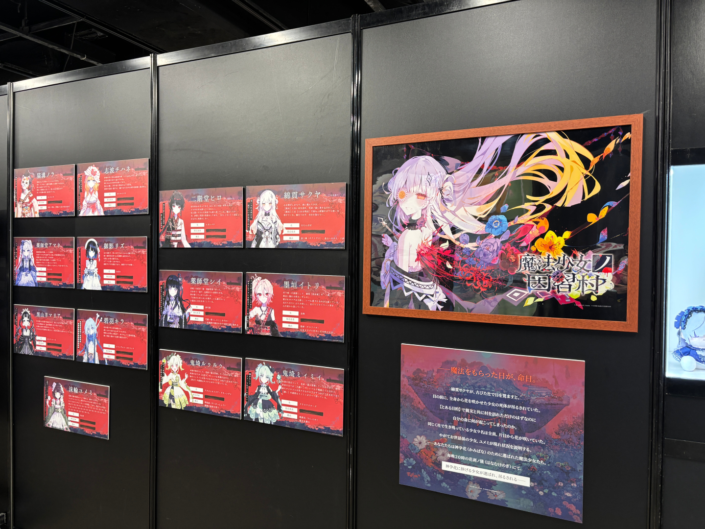 各キャラクターのパネル展示も