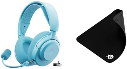 ワイヤレスゲーミングヘッドセット「Arctis Nova 3PW」（アクア/61688）＋マウスパッド(M)セット