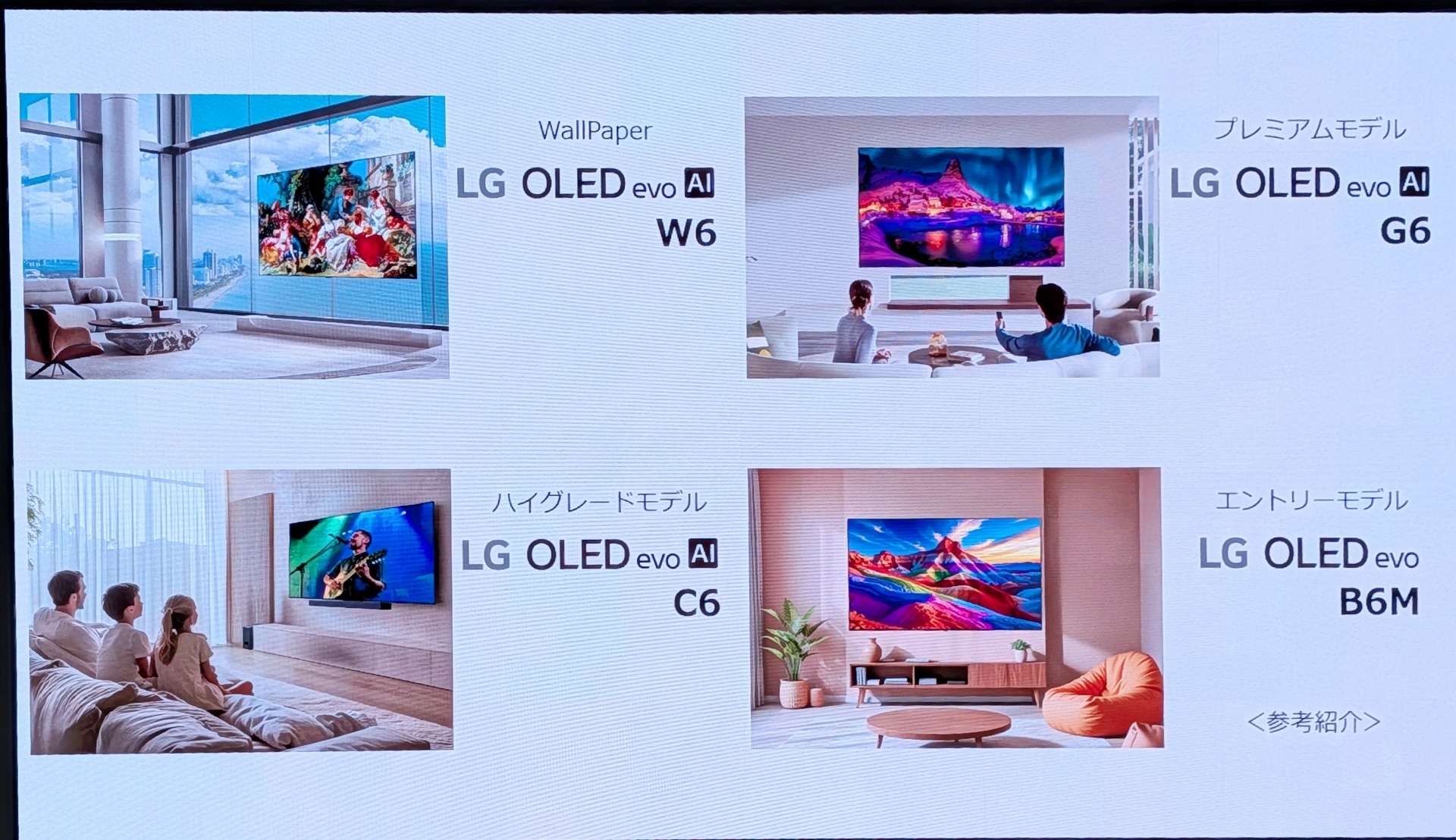 エントリーモデルとして「LG OLED evo B6M」シリーズを用意。9月発売を予定している