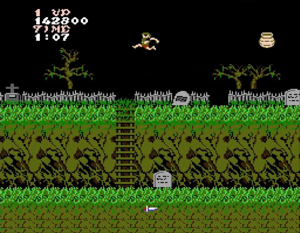 ファミコン版で新たに追加された、ステージ1に隠された壺から出現する1万点のキング