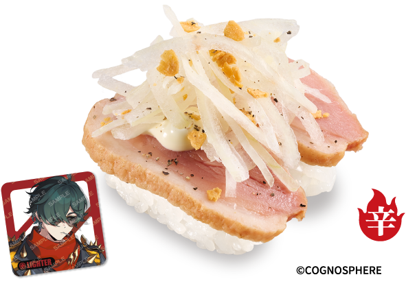 「ゼンゼロコラボ限定ピック付き 合鴨オニオンガーリックのせ」価格：260円〜（手配総数27万枚分が完売次第終了）
