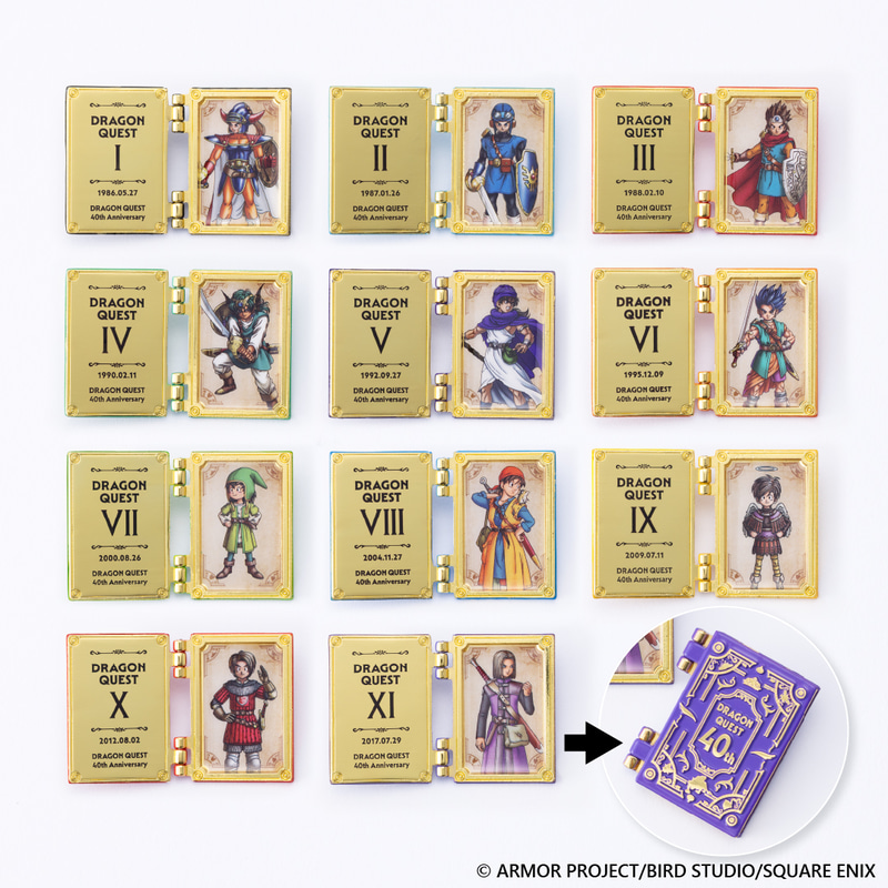 「ドラゴンクエスト the DIVE」冒険の書 開閉ピンズ（全11種）＜DQI＞〜＜DQXI＞ 各1,800円