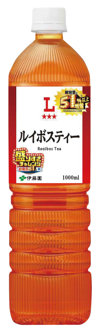 「ローソンオリジナル　ルイボスティー　51%以上増量　1L」 価格：118円
