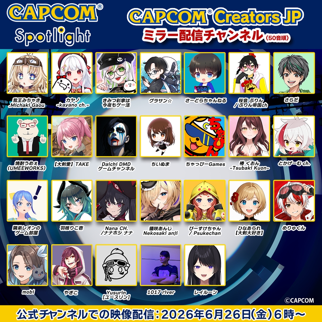 「Capcom Creators JP（CCJP）」メンバー