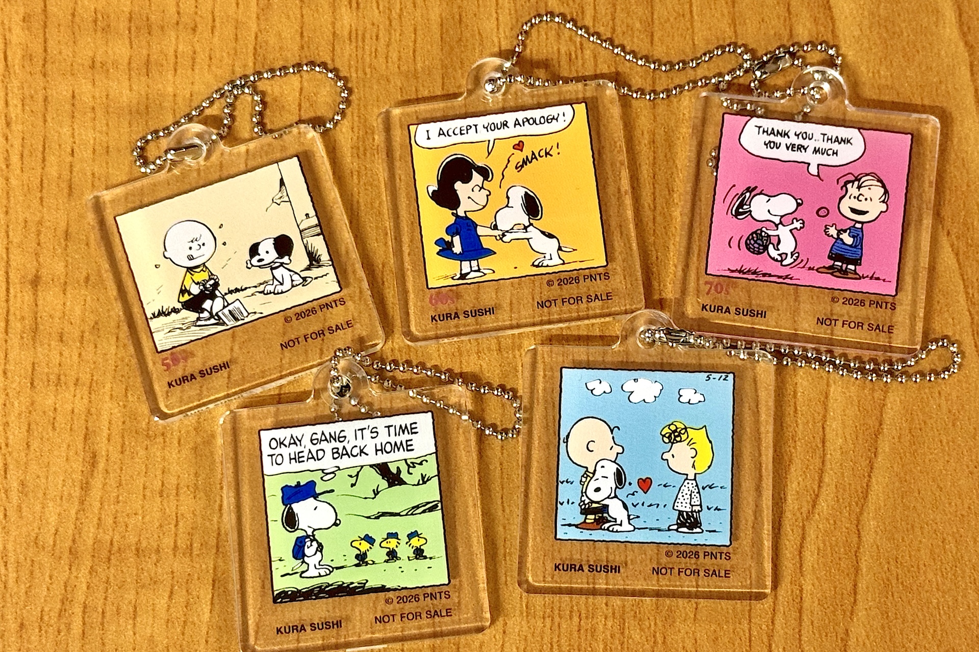 クリアキーホルダーは全5種
