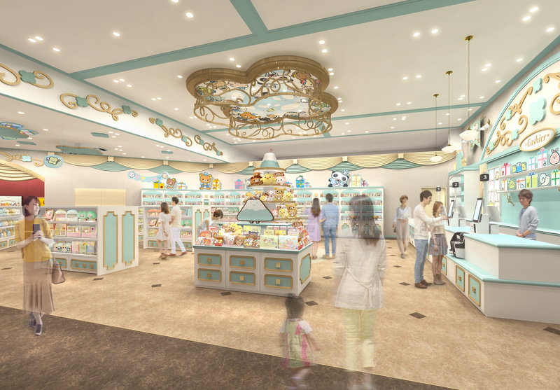 ショップ「Clover Palace Shop」：サンエックスユニバースのキャラクターたちのカチューシャをはじめ、ぬいぐるみやキーホルダー、ステーショナリーなど、サンエックス パラダイス限定グッズが150種類以上取り揃えられる