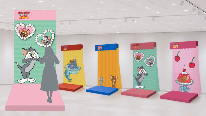 トム、ジェリー、タフィーのころんとしたシルエットが可愛いバルーン型フォトスポットや、トムジェリたちと同じポーズで写真を撮れるフォトスポットも登場