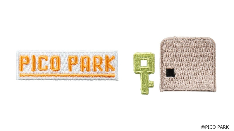 PICO PARK 刺繍ステッカー「タイトル」・「カギ&ドア」各1,320円