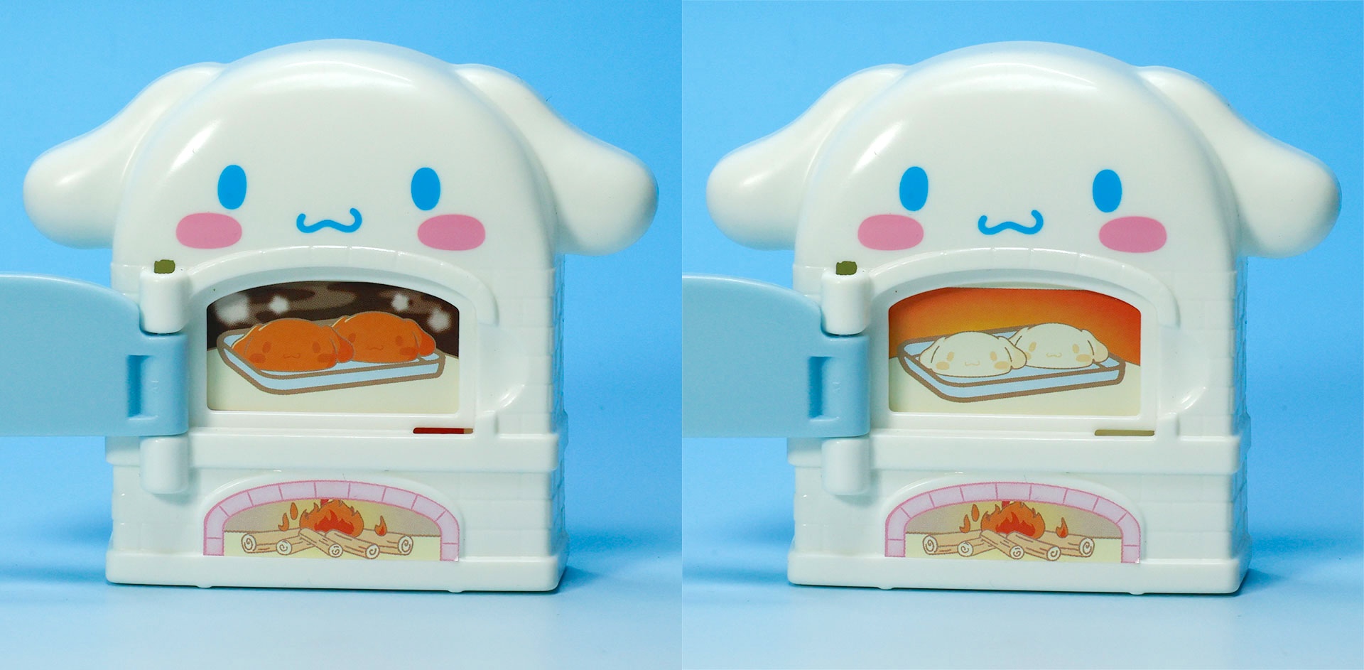 スイッチに連動してオーブンの中の絵も変化！