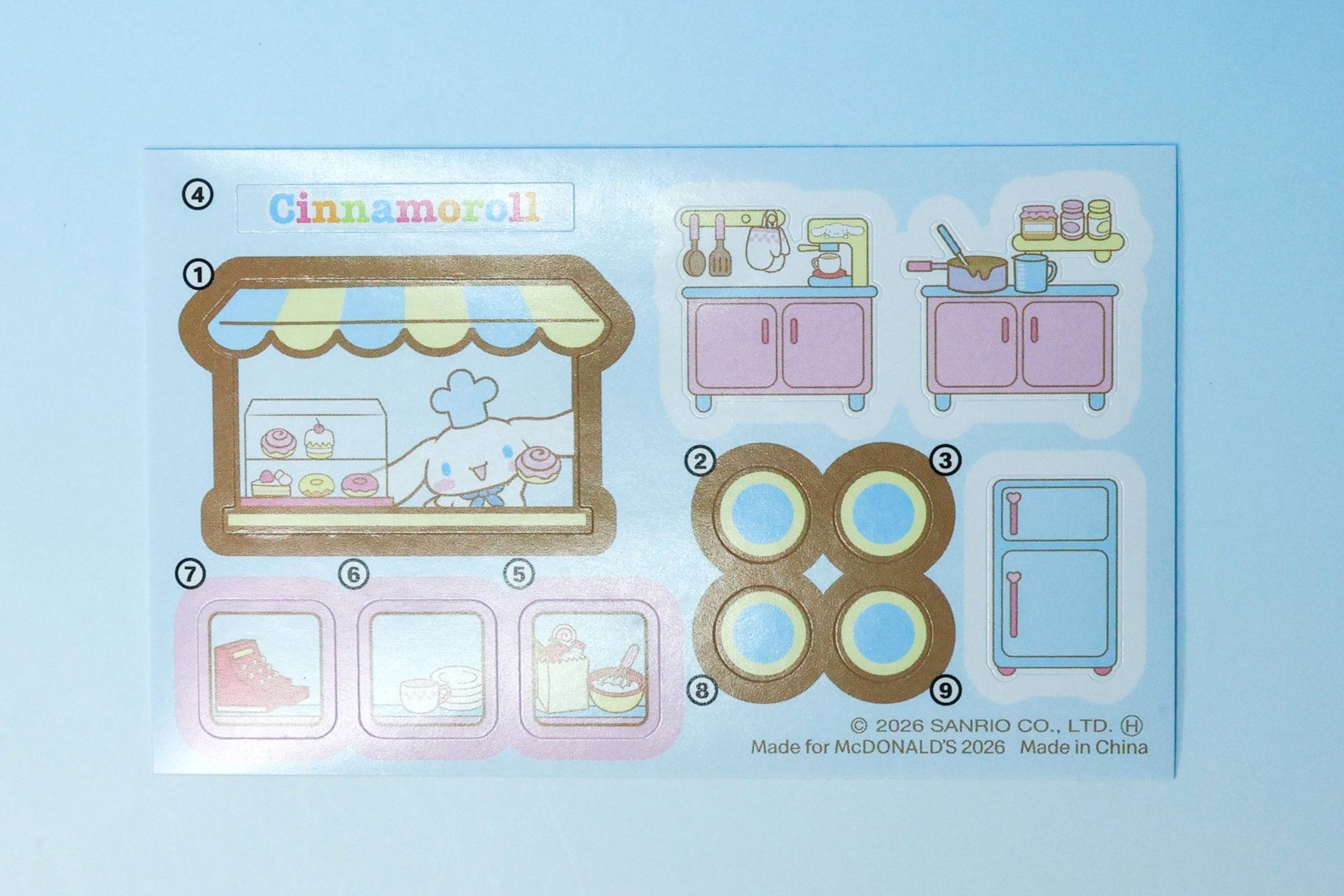 「シナモロール もぐもぐキッチンカー」に付属しているシール
