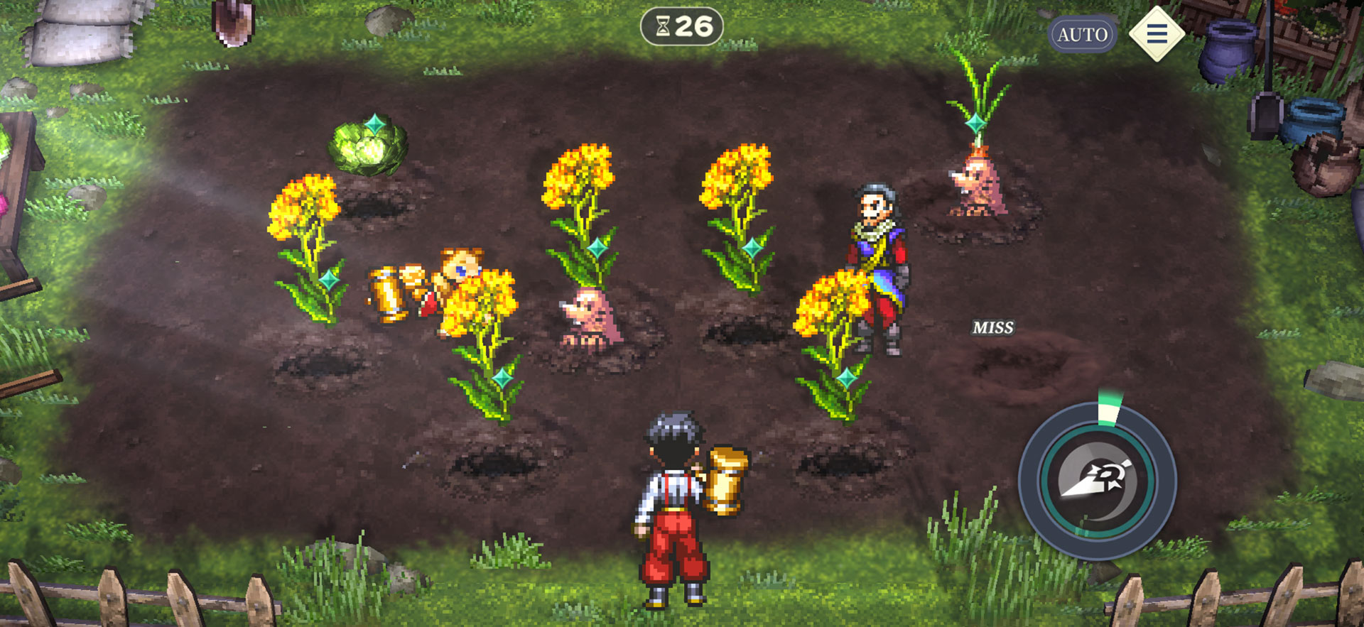 モグラたたきのようなミニゲームが遊べる「野菜収穫」